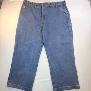 SafTech FR Carpenter Jeans Mens 44x29 Flame Resistant Workwear Denim Blue